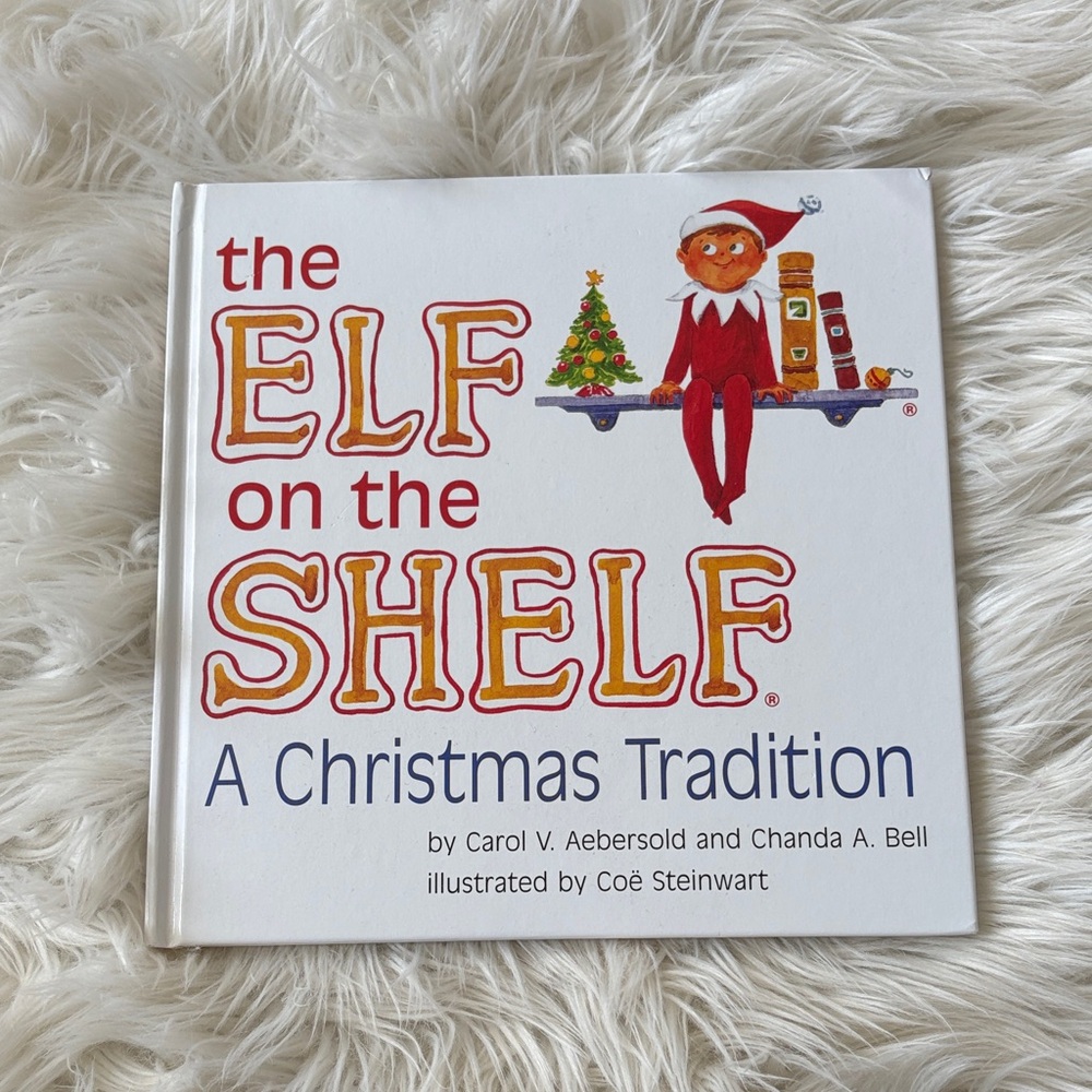 Holiday Children's Book with Elf Illustration - White & Red